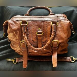 Luxurious Tan Leather Bag 15 L x 11 H